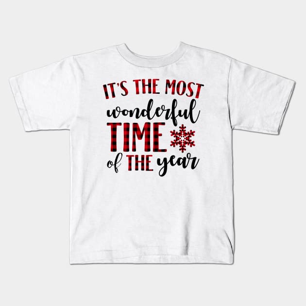 It's the Most Wonderful Time of the Year Christmas Holiday Kids T-Shirt by charlescheshire